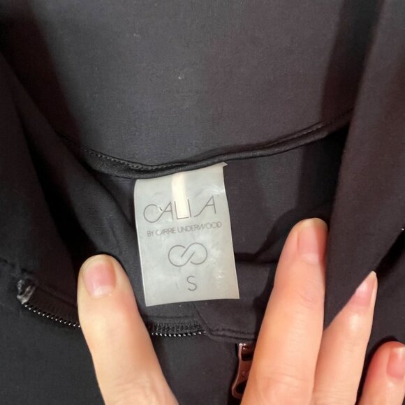 Calia by Carrie Underwood Moto Jacket Faux‎ Leather Sleeves Black Size Small - Picture 4 of 9